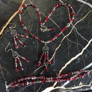 Beautiful silver and crystal set